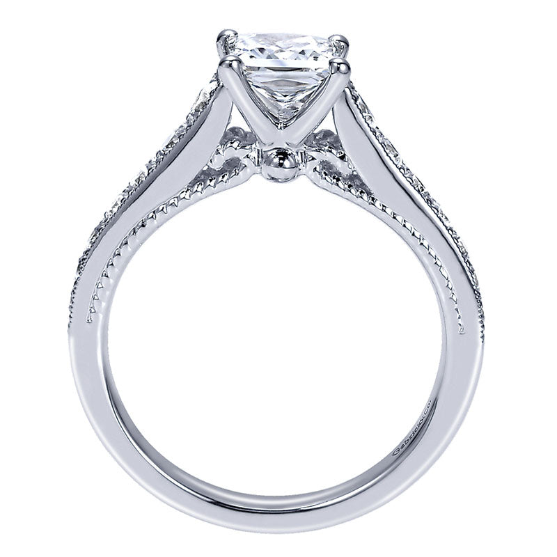 Engagement Ring 14k White Gold Diamond Straight