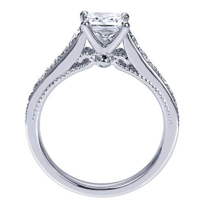 Engagement Ring 14k White Gold Diamond Straight