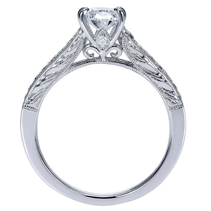 Engagement Ring 14k White Gold Diamond Straight