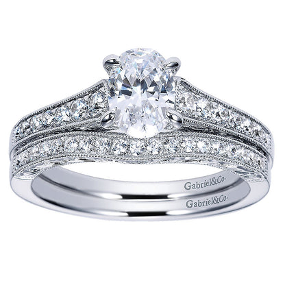 Engagement Ring 14k White Gold Diamond Straight