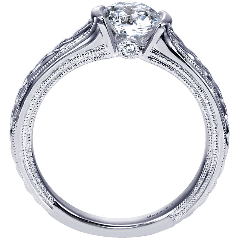 Engagement Ring 14k White Gold Diamond Straight