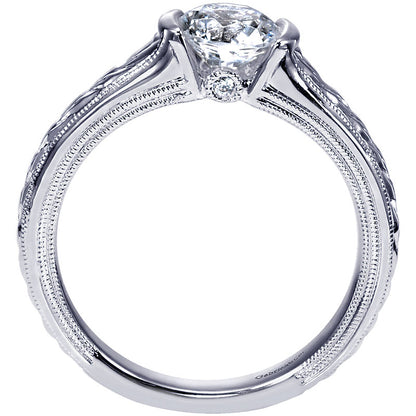 Engagement Ring 14k White Gold Diamond Straight