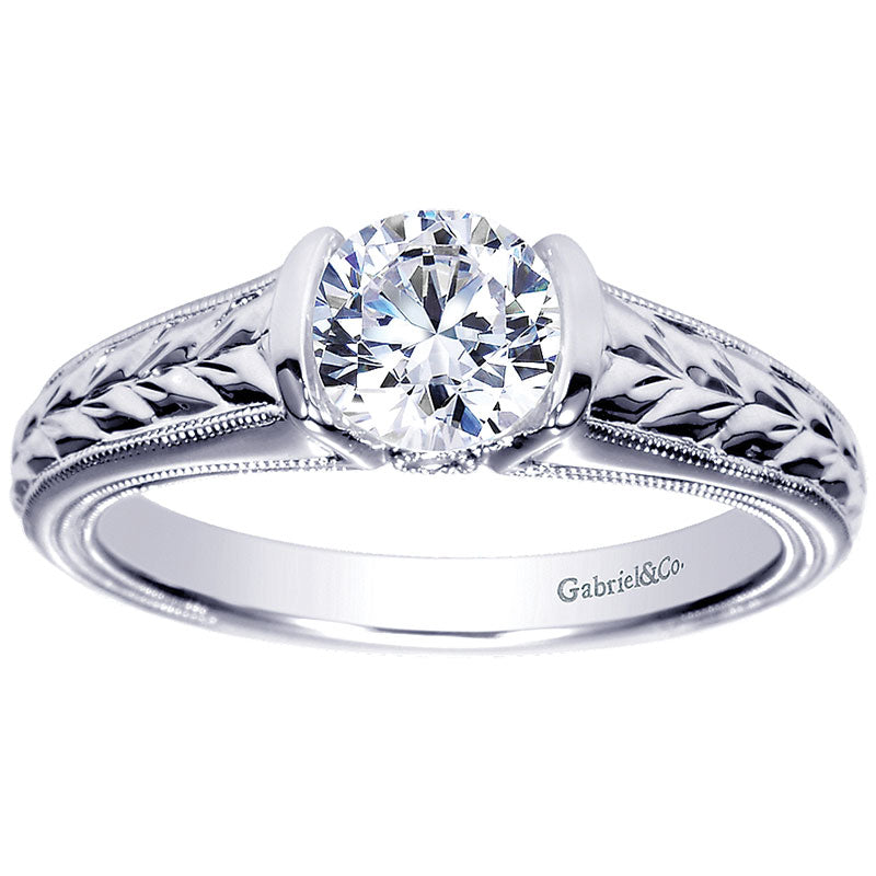 Engagement Ring 14k White Gold Diamond Straight