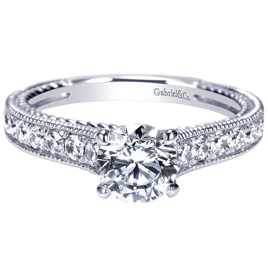 14K White Gold Diamond Straight 14K White Gold Engagement Ring ER8823W44Jj