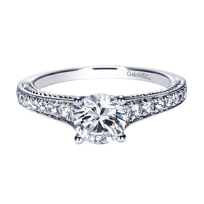 14k White Gold Diamond Straight Engagement Ring ER8827W44JJ