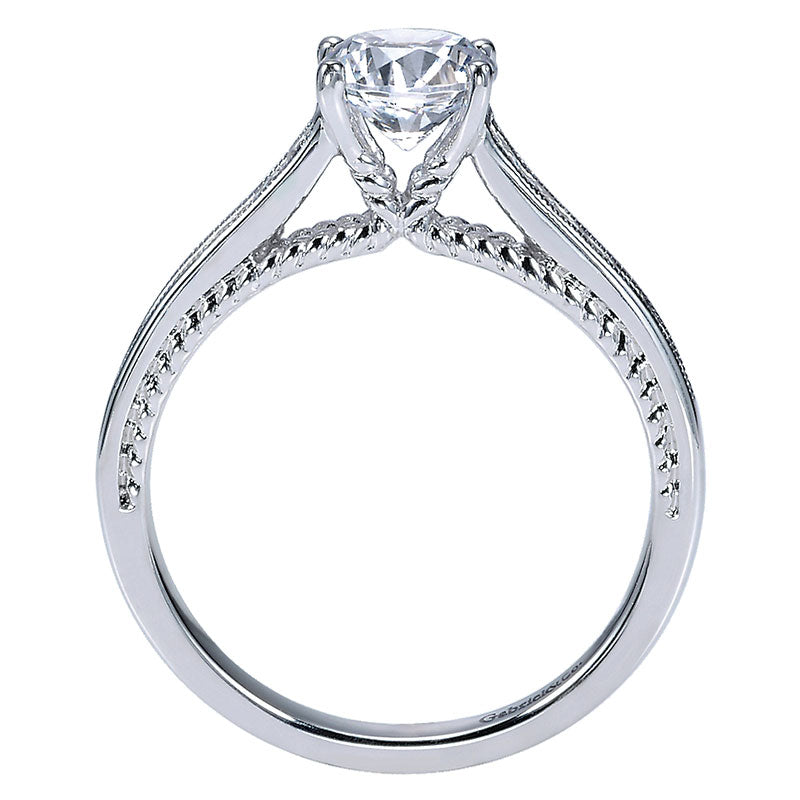 Engagement Ring 14k White Gold Diamond Straight