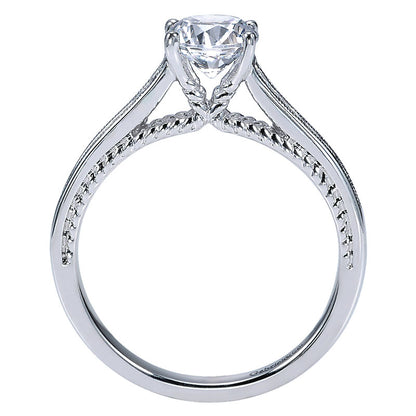 Engagement Ring 14k White Gold Diamond Straight
