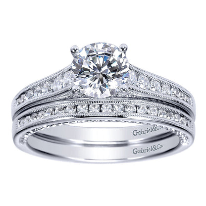 Engagement Ring 14k White Gold Diamond Straight