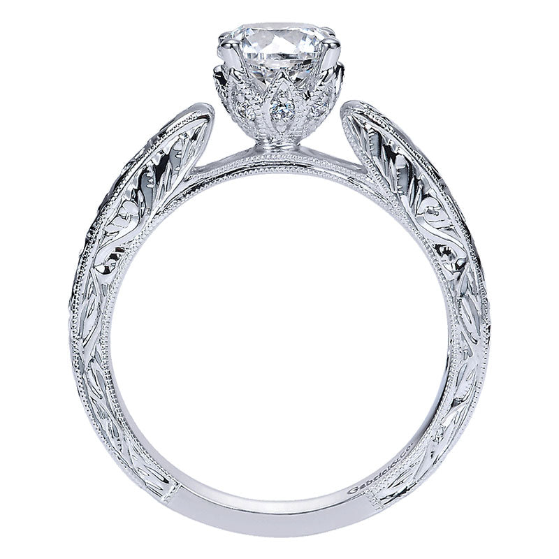 Engagement Ring 14k White Gold Diamond Straight