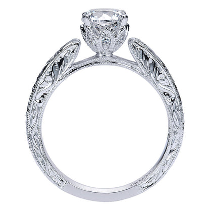 Engagement Ring 14k White Gold Diamond Straight