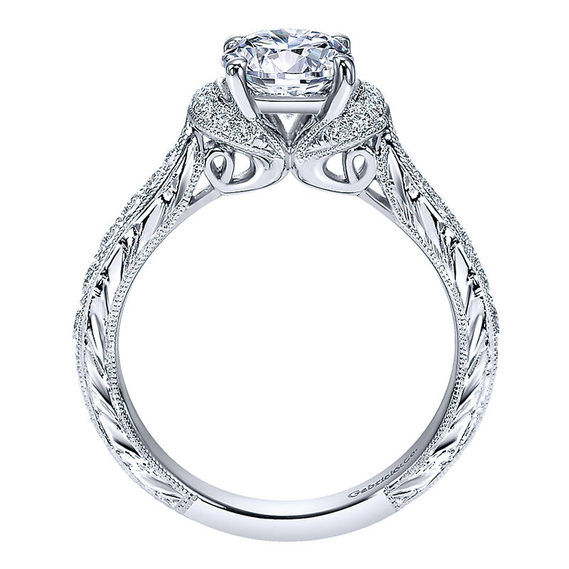 Engagement Ring 14k White Gold Diamond Straight