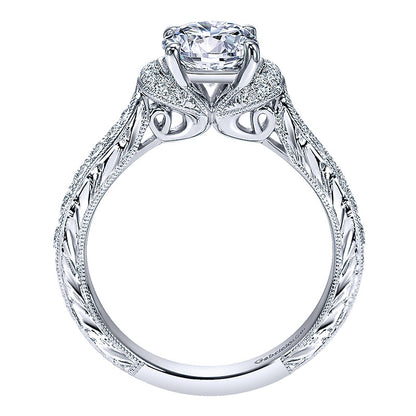 Engagement Ring 14k White Gold Diamond Straight
