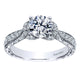 Engagement Ring 14k White Gold Diamond Straight