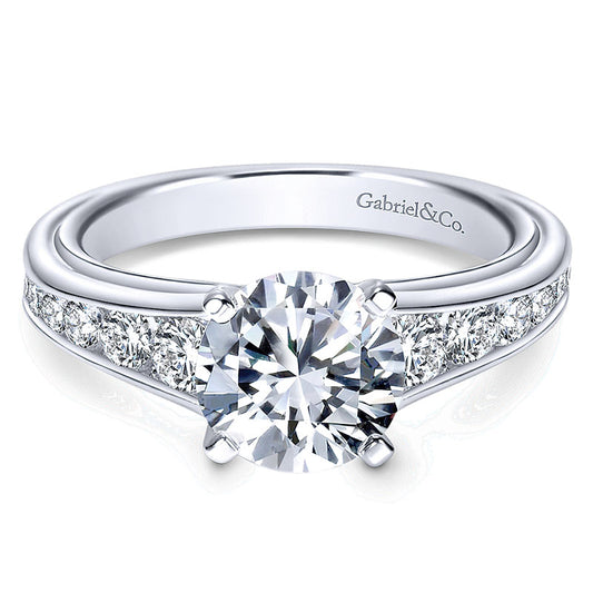 14K White Gold Diamond Straight 14K White Gold Engagement Ring ER8866W44Jj