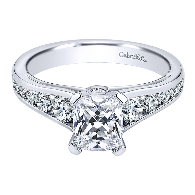 Engagement Ring 14k White Gold Diamond Straight