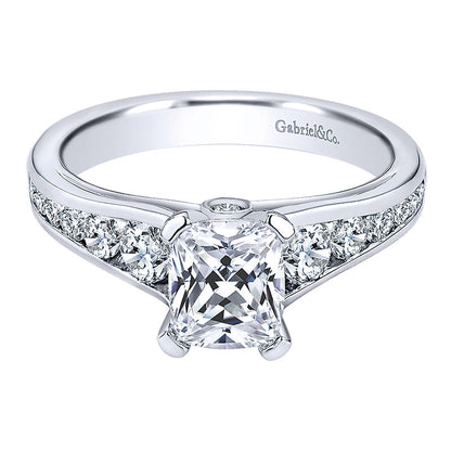 Engagement Ring 14k White Gold Diamond Straight