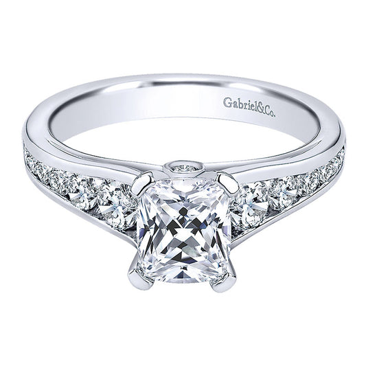 Engagement Ring 14k White Gold Diamond Straight