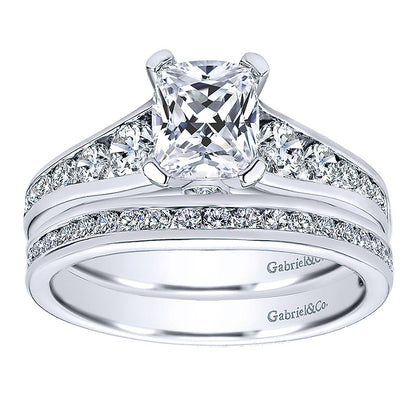 Engagement Ring 14k White Gold Diamond Straight