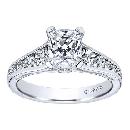 Engagement Ring 14k White Gold Diamond Straight