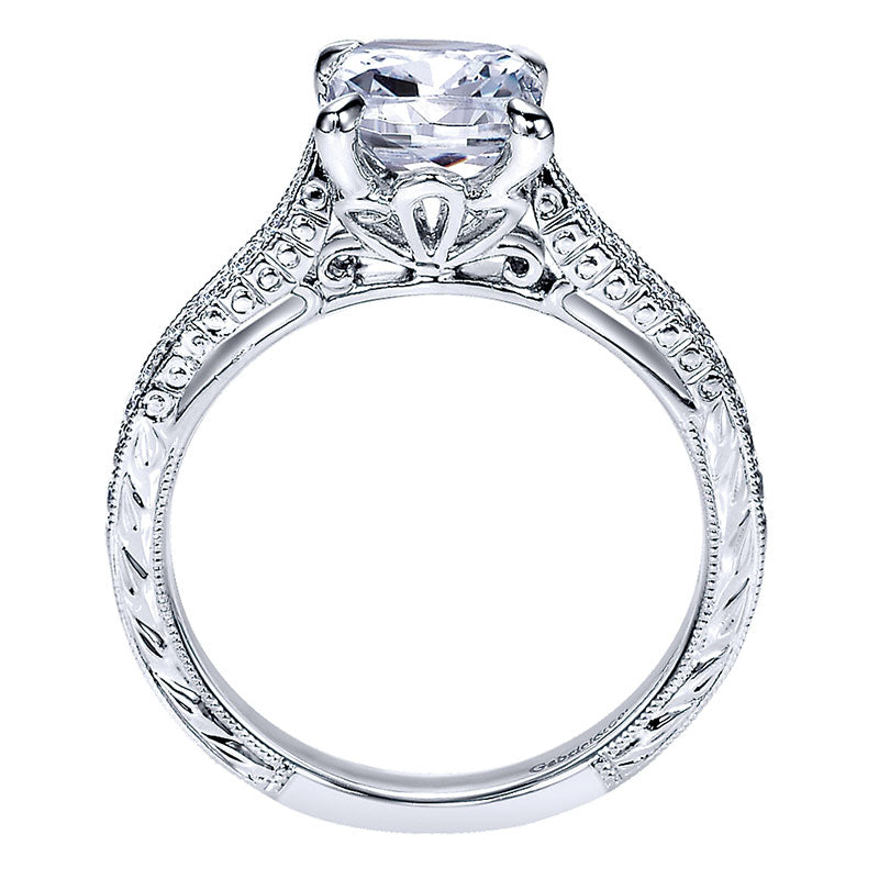 Engagement Ring 14k White Gold Diamond Straight