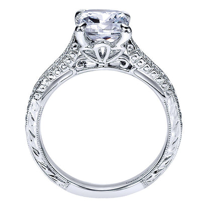 Engagement Ring 14k White Gold Diamond Straight