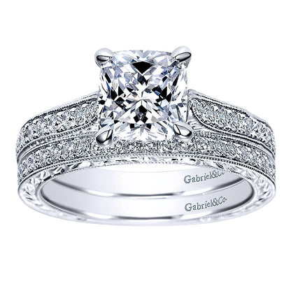 Engagement Ring 14k White Gold Diamond Straight