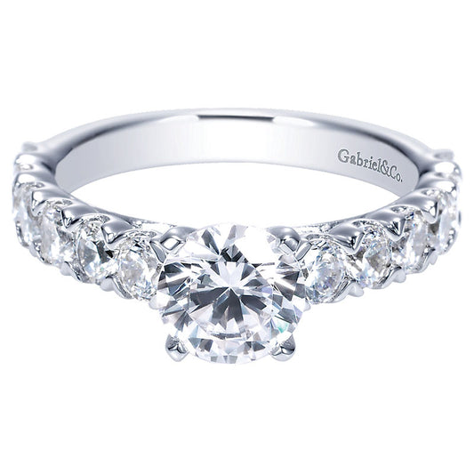 Engagement Ring 14k White Gold Diamond Straight