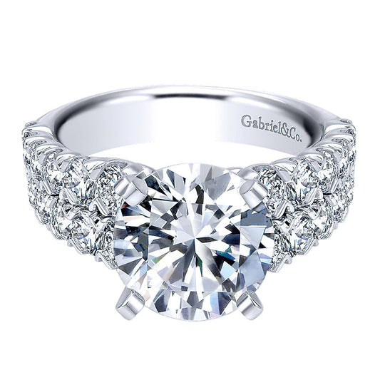 Engagement Ring 14k White Gold Diamond Straight