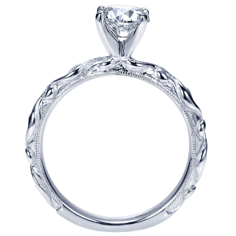 Engagement Ring 14k White Gold Diamond Straight
