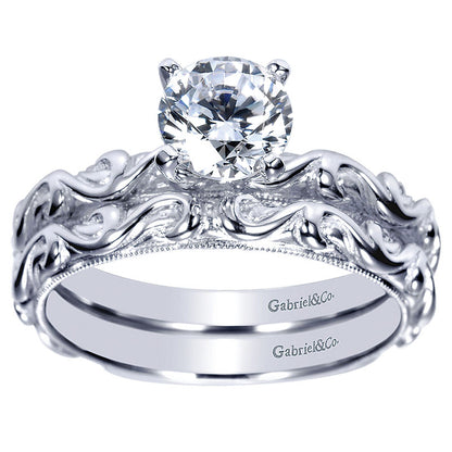 Engagement Ring 14k White Gold Diamond Straight
