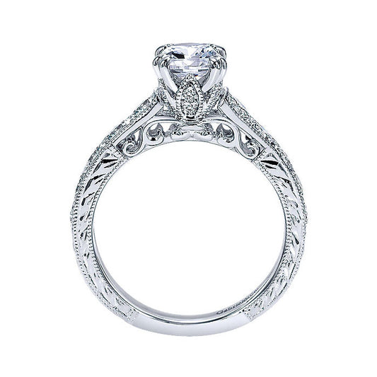 14k White Gold Diamond Straight Engagement Ring ER9194W44JJ