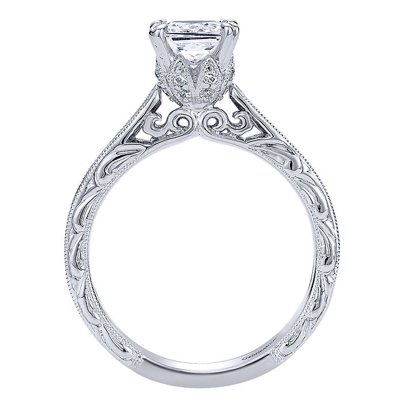 Engagement Ring 14k White Gold Diamond Straight