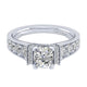 Engagement Ring 14k White Gold Diamond Straight