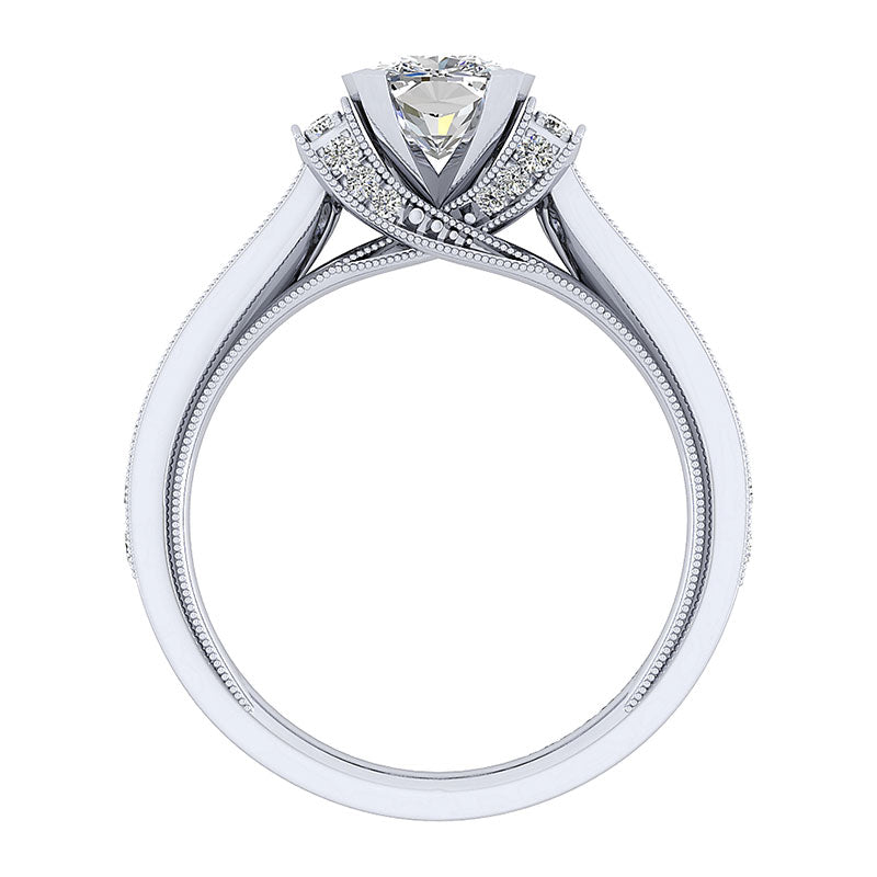 Engagement Ring 14k White Gold Diamond Straight