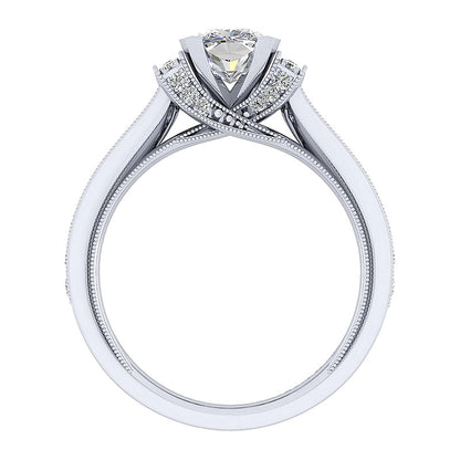 Engagement Ring 14k White Gold Diamond Straight