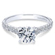 14K White Gold Diamond Straight With Bold Pave Shank 14K White Gold Engagement Ring ER7225W44Jj