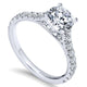 14K White Gold Diamond Straight With Bold Pave Shank 14K White Gold Engagement Ring ER7225W44Jj