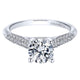 14K White Gold Diamond Straight Micropave With Cathedral Setting 14K White Gold Engagement Ring ER12