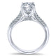 14K White Gold Diamond Straight Micropave With Cathedral Setting 14K White Gold Engagement Ring ER12