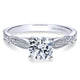 14K White Gold Diamond Straight Petite Channel With Cathedral Setting 14K White Gold Engagement Ring