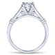 14K White Gold Diamond Straight Petite Channel With Cathedral Setting 14K White Gold Engagement Ring