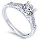 14K White Gold Diamond Straight Petite Channel With Cathedral Setting 14K White Gold Engagement Ring
