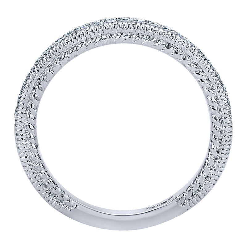 Wedding Band 14k White Gold Diamond Straight