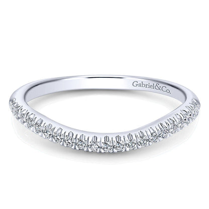 Wedding Band 14k White Gold Diamond Straight