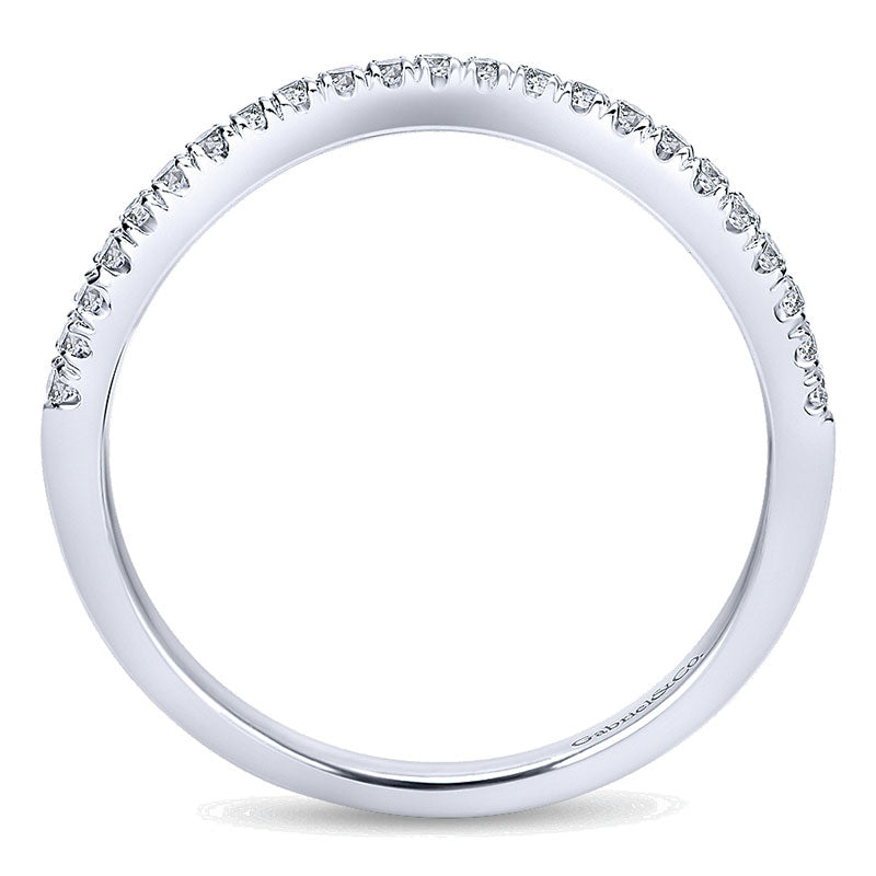 Wedding Band 14k White Gold Diamond Straight