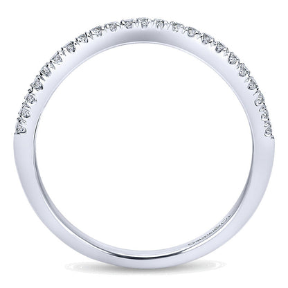 Wedding Band 14k White Gold Diamond Straight