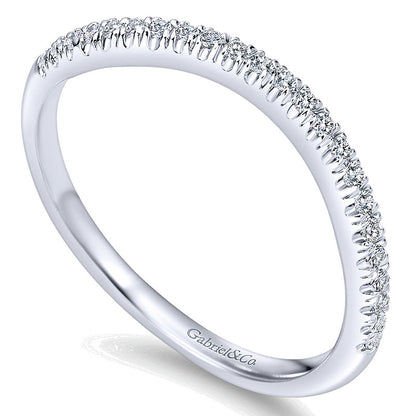 Wedding Band 14k White Gold Diamond Straight