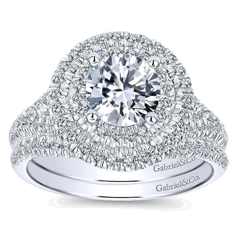 Wedding Band 14k White Gold Diamond Straight