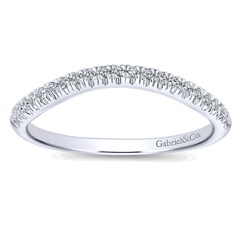 Wedding Band 14k White Gold Diamond Straight