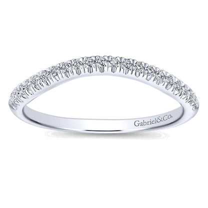 Wedding Band 14k White Gold Diamond Straight